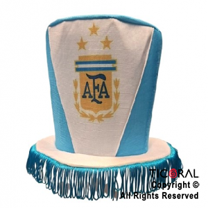 SOMBRERO GALERA FUTBOL 20 CM ARGENTINA ESCUDO CON FLECOS x 1